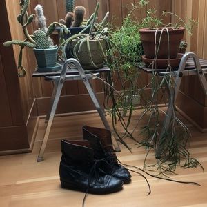 Italian leather lace up boots